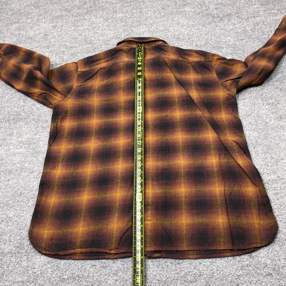 Levi's Shirt Mens Large Brown Plaid Relaxed Fit Flannel Long Sleeve Button Up